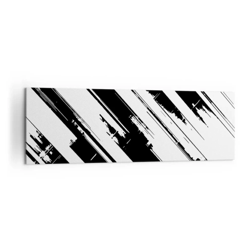 Quadro su tela - Stampe su Tela - Linee in bianco e nero e motivi geometrici in stile moderno - 160x50cm - Composizione intensa e dinamica - Decorazione murale moderna per soggiorno e camera da letto ARTTOR