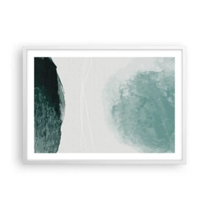 Poster in cornice bianca - Incontro con la nebbia - 70x50 cm