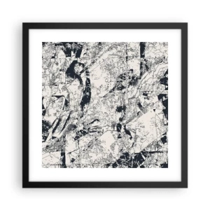 Poster in cornice nera - La compenetrazione degli opposti - 40x40 cm
