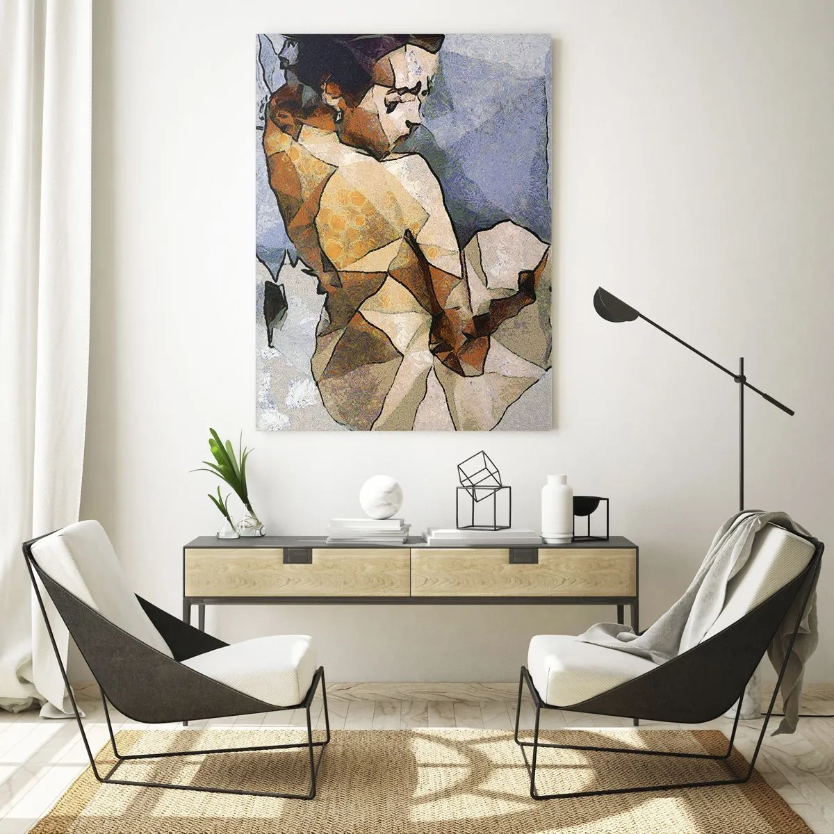 Quadro su vetro - Nello spirito del cubismo - 70x100 cm