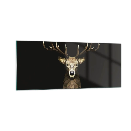 Quadro su vetro - Cervo cubista - 100x40 cm