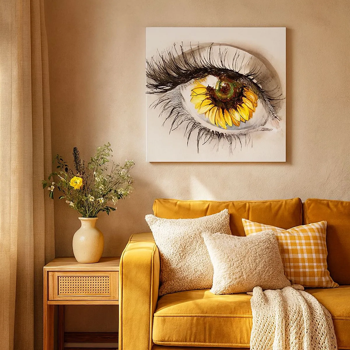 Quadro su tela - Stampe su Tela - Uno sguardo caldo come l'estate - 30x30 cm