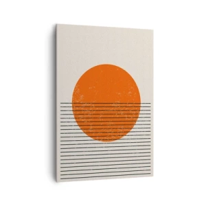 Quadro su tela - Stampe su Tela - Sole minimalista con linee geometriche - 70x100cm - Sempre il sole - Decorazione murale moderna per soggiorno e camera da letto ARTTOR