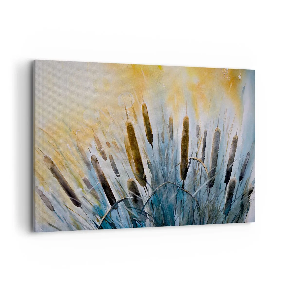 Quadro su tela - Stampe su Tela - Canne pittoresche sotto i raggi del sole - 120x80cm - Fresco dell'acqua, calore del sole - Decorazione murale moderna per soggiorno e camera da letto ARTTOR