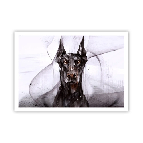 Poster - Ritratto astratto di un cane in un approccio artistico - 100x70cm - Nobili natali - Decorazione murale moderna per soggiorno e camera da letto ARTTOR