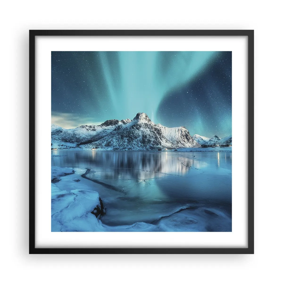 Poster in cornice nera - Notte di luce - 50x50 cm