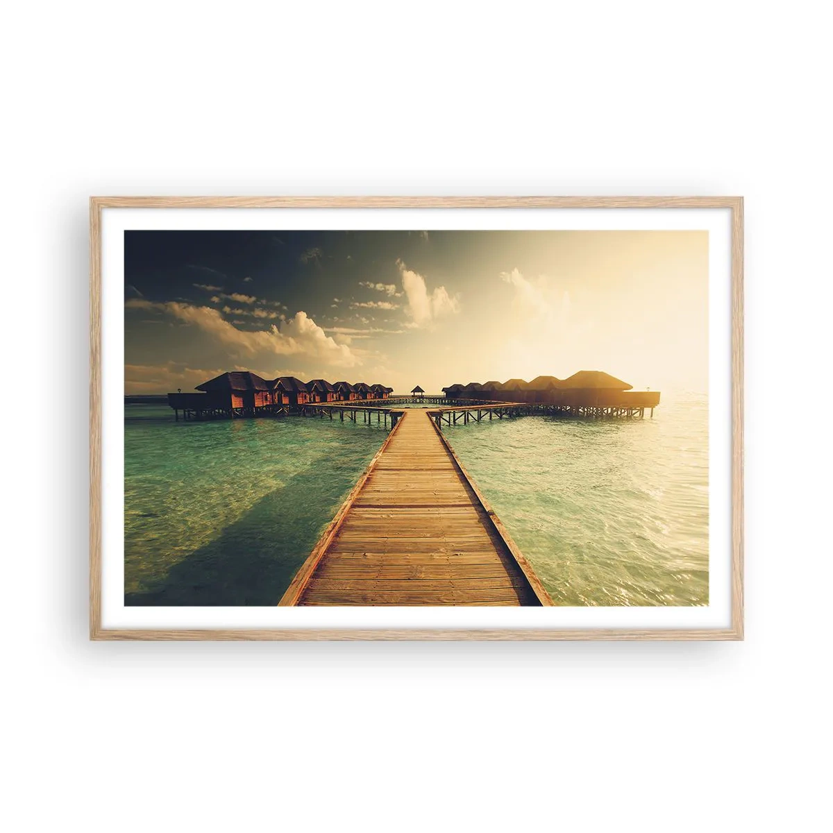 Poster in cornice rovere chiaro - Caldo invito - 91x61 cm