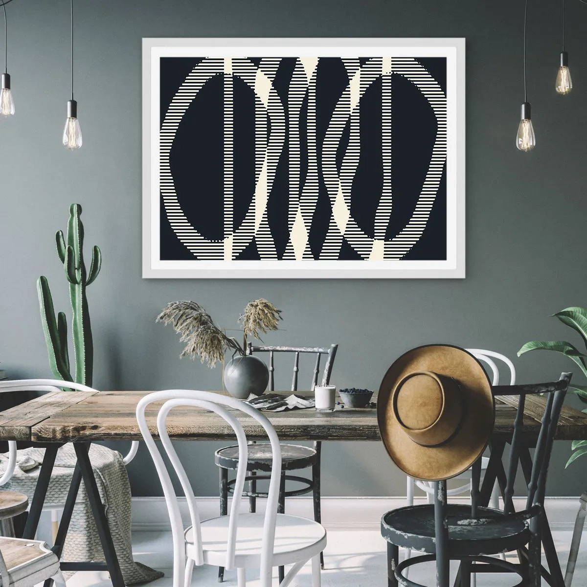 Poster in cornice bianca - Tentativo di rompere l'oscurità - 40x30 cm
