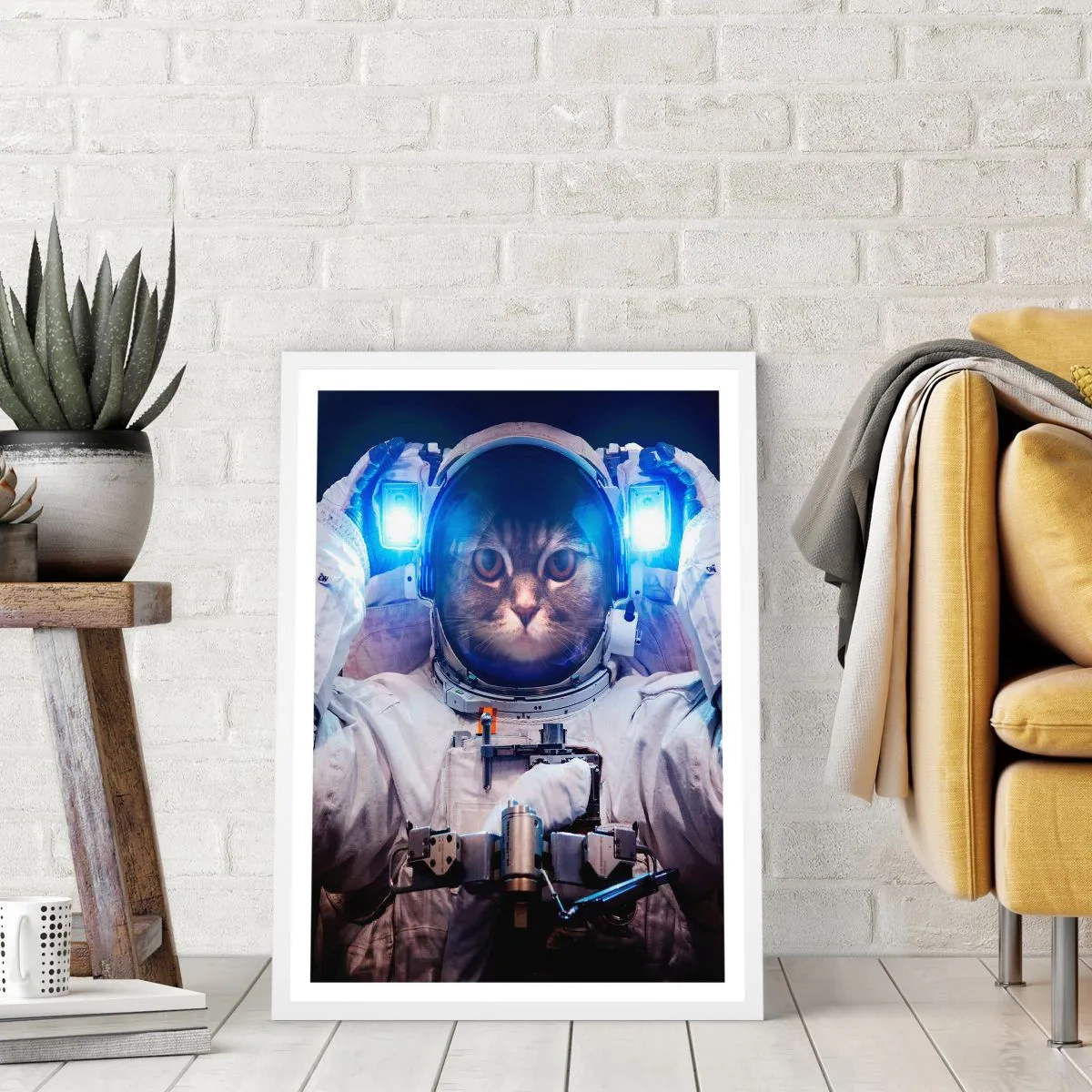 Poster in cornice bianca - Houston, avete un problema - 40x50 cm