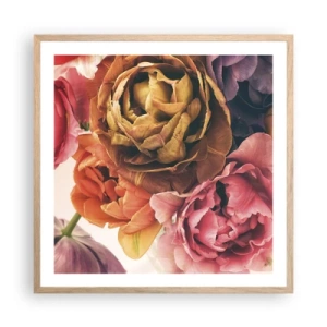 Poster in cornice rovere chiaro - La festa della vita - 60x60 cm