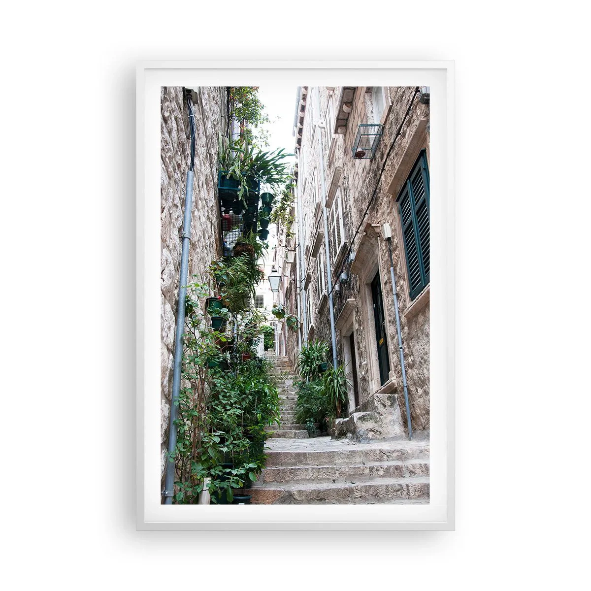 Poster in cornice bianca - Il fascino della città vecchia - 61x91 cm