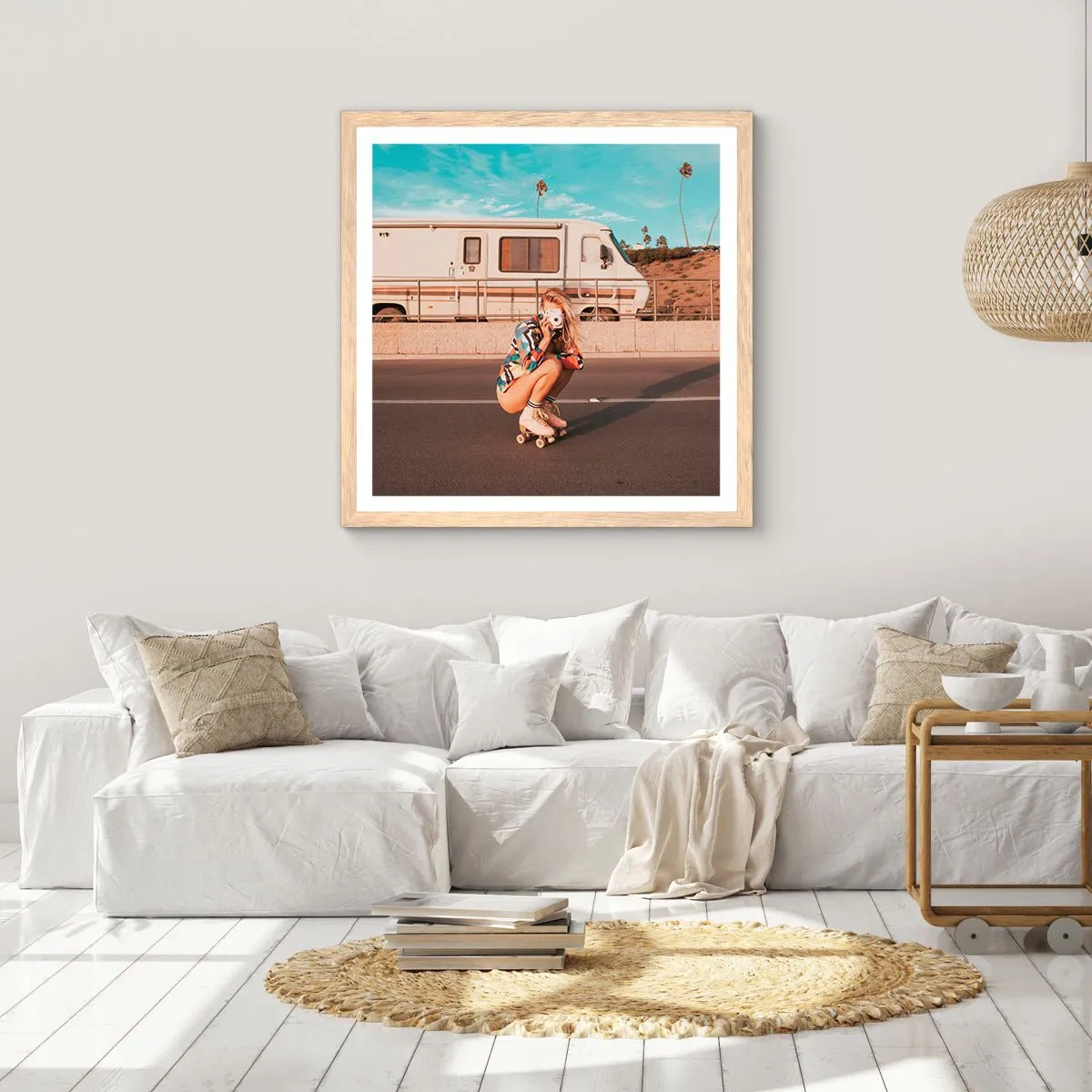 Poster in cornice rovere chiaro - Sorridi per favore! - 40x40 cm