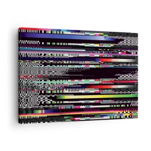 Quadro su tela - Stampe su Tela - Linee colorate e pixel in stile astratto - 70x50cm - Immagine di prova della realtà - Decorazione murale moderna per soggiorno e camera da letto ARTTOR