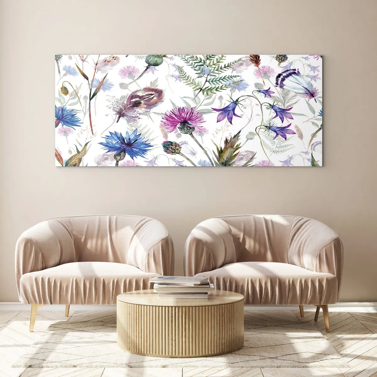Quadro su vetro - Erbario polacco - 100x40 cm