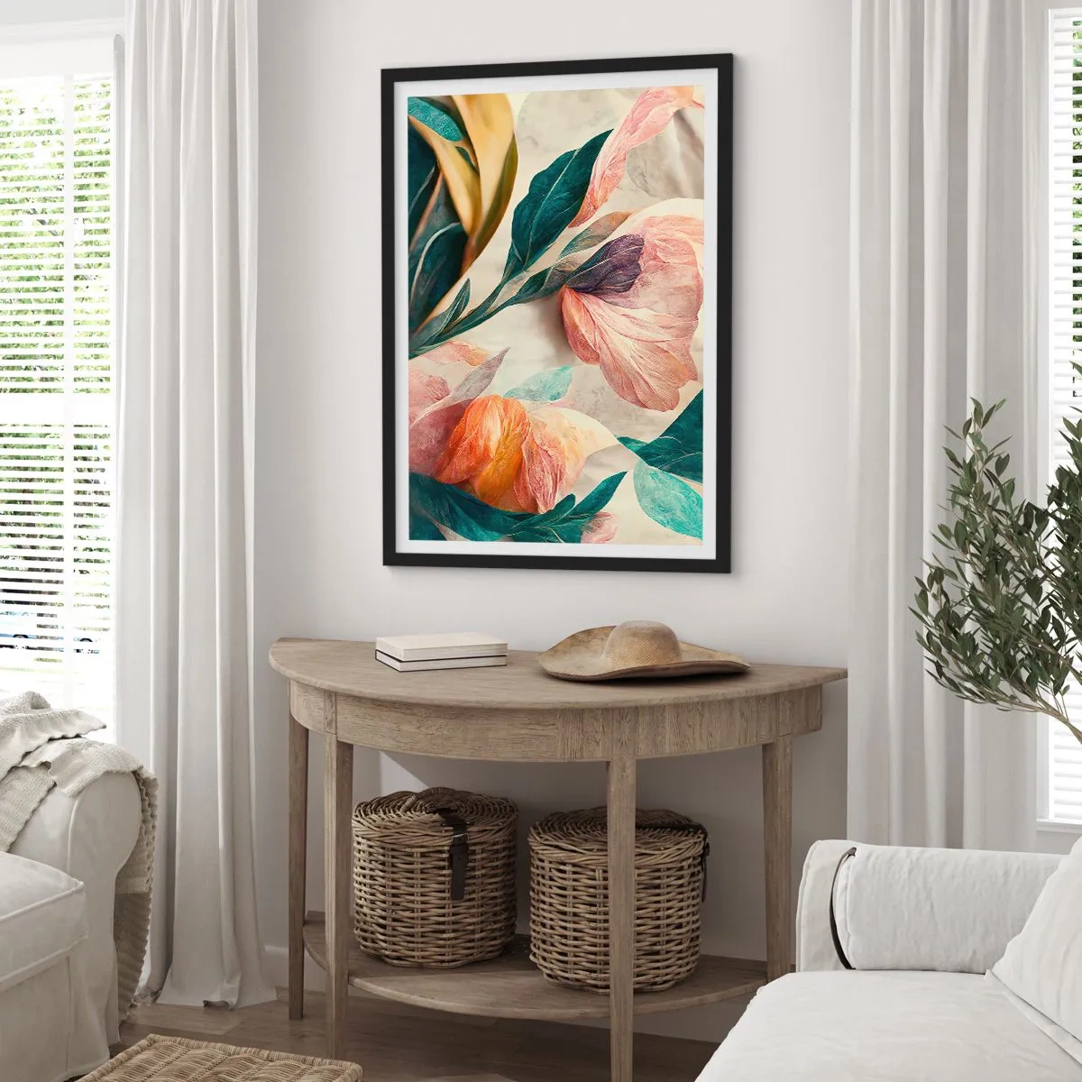 Poster in cornice nera - I fiori delle isole del sud - 30x40 cm