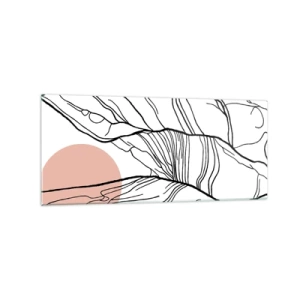 Quadro su vetro - Linee minimaliste con accenti geometrici - 120x50cm - Nella rete dei rami - Decorazione murale moderna per soggiorno e camera da letto ARTTOR