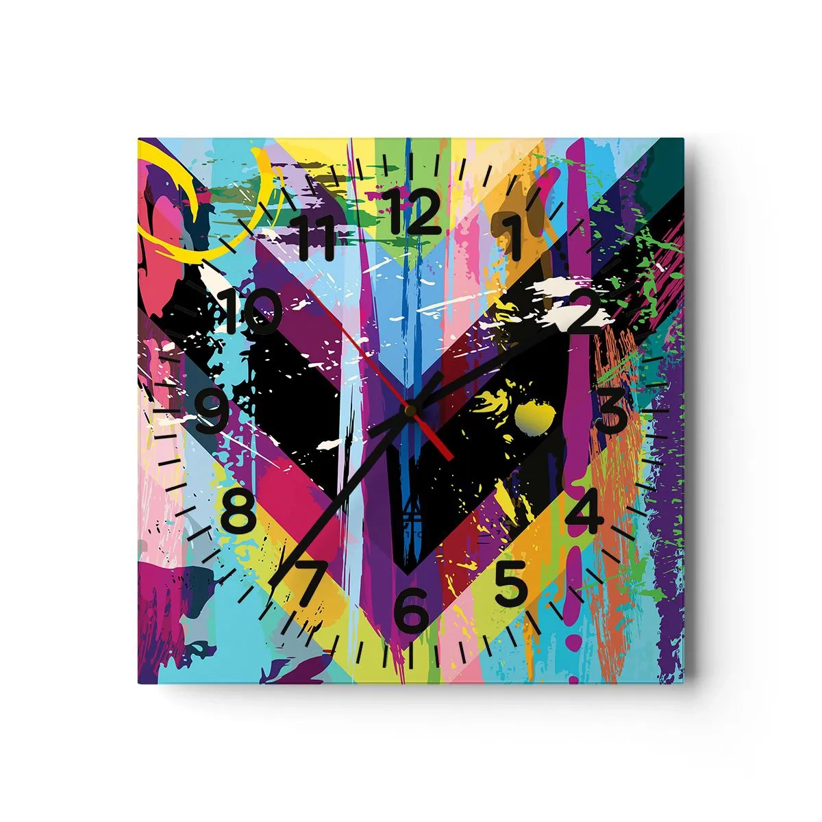 Orologio da parete - Orologio in Vetro - Dall'alto in basso - 30x30 cm