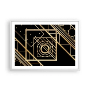 Poster in cornice bianca - Geometria dorata - 70x50 cm