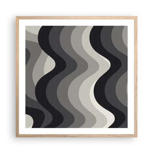 Poster in cornice rovere chiaro - Un'onda dopo l'altra - 60x60 cm