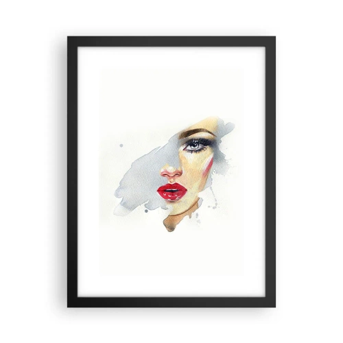 Poster in cornice nera - Riflesso in una goccia d'acqua - 30x40 cm
