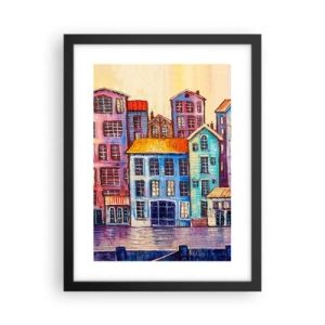 Poster in cornice nera - Una città da favola - 30x40 cm