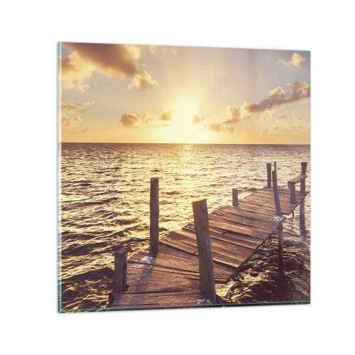 Quadro su vetro - Il paese dorato della mitezza - 70x70 cm