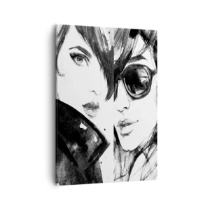 Quadro su tela - Stampe su Tela - Ritratti eleganti di donne in toni monocromatici - 50x70cm - Bellezza moltiplicata - Decorazione murale moderna per soggiorno e camera da letto ARTTOR