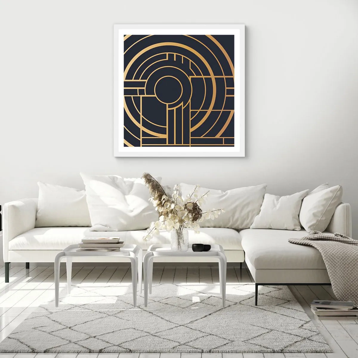 Poster in cornice bianca - Il giro delle cose - 60x60 cm