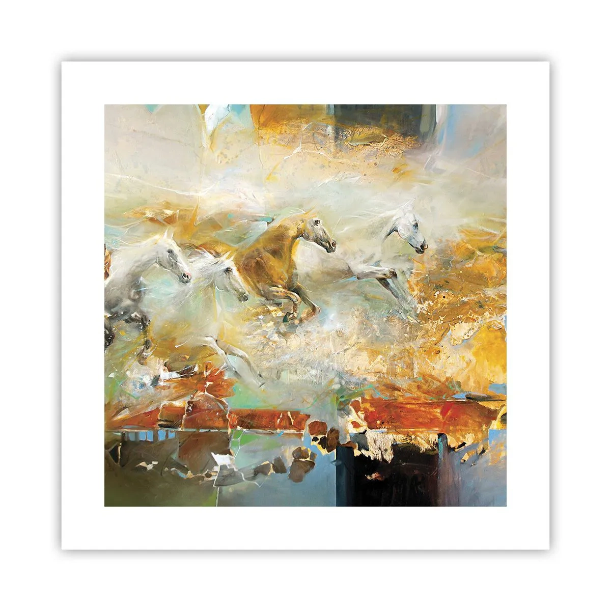 Poster - Al galoppo attraverso la luce - 40x40 cm