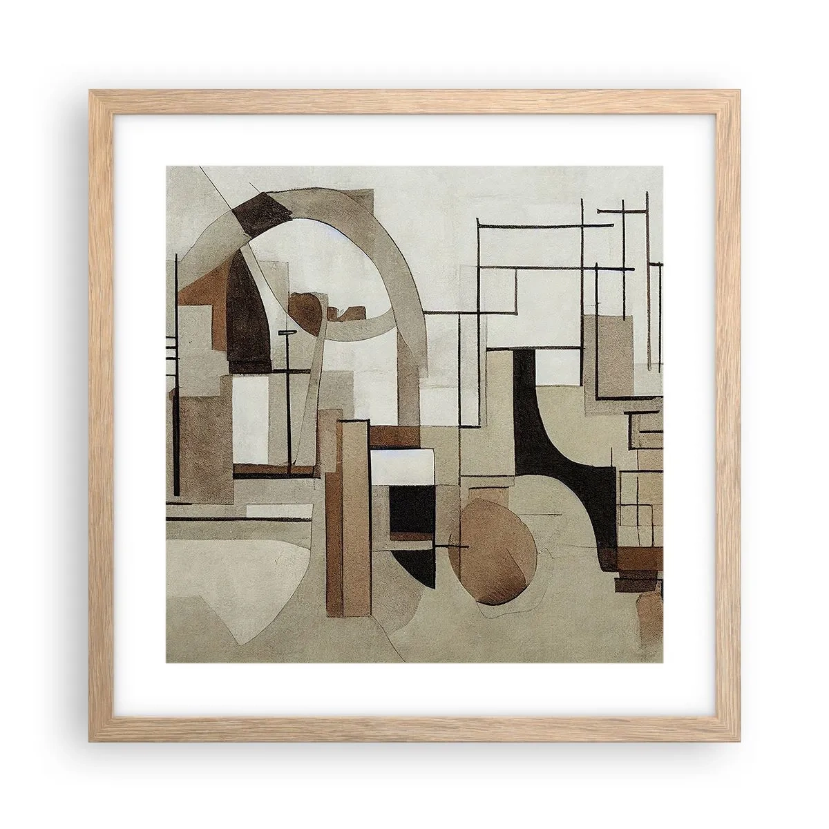 Poster in cornice rovere chiaro - Paesaggio urbano 2.0 - 40x40 cm