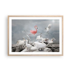 Poster in cornice rovere chiaro - Come sono arrivato qui? - 70x50 cm