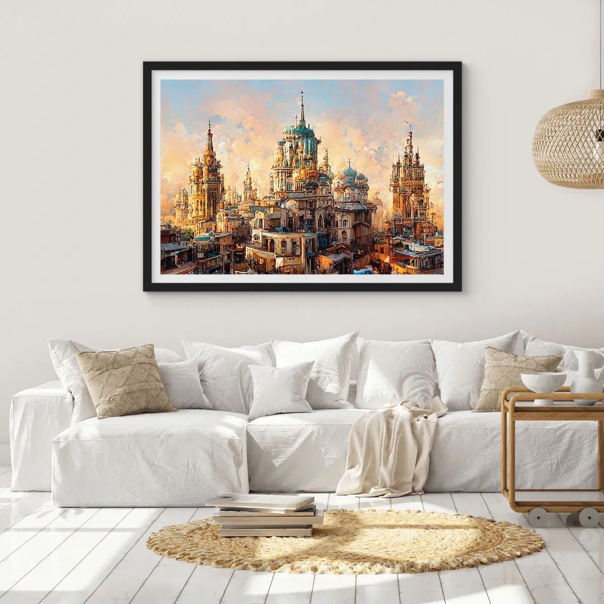 Poster in cornice nera - La città delle città - 91x61 cm