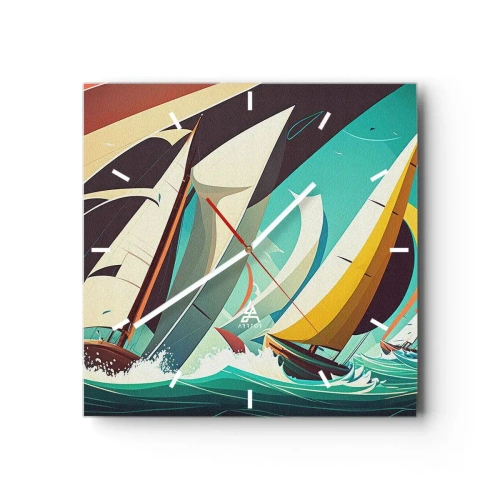 Orologio da parete - Orologio in Vetro - Compagne degli elementi - 40x40 cm