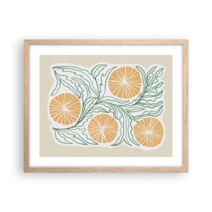 Poster in cornice rovere chiaro - Etnicamente con una nota di astrazione - 50x40 cm