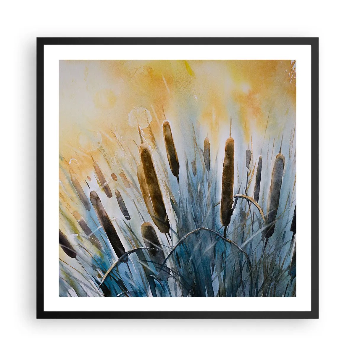 Poster in cornice nera - Fresco dell'acqua, calore del sole - 60x60 cm