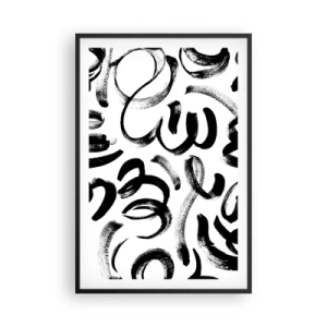 Poster in cornice nera - Nero su bianco - 61x91 cm