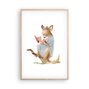 Poster in cornice rovere chiaro - Mamma, leggimi - 61x91 cm