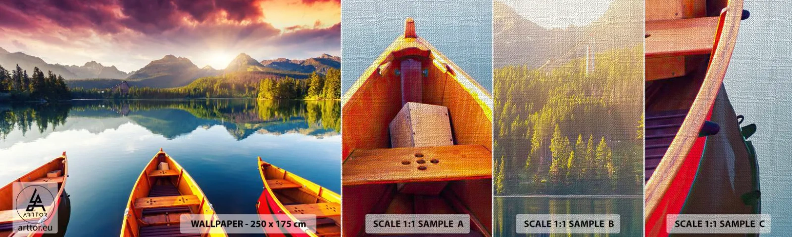 Campione di Fotomurale Premium Canvas - Niente contro natura - Paesaggio, Montagne, Compostezza - 100x30 cm