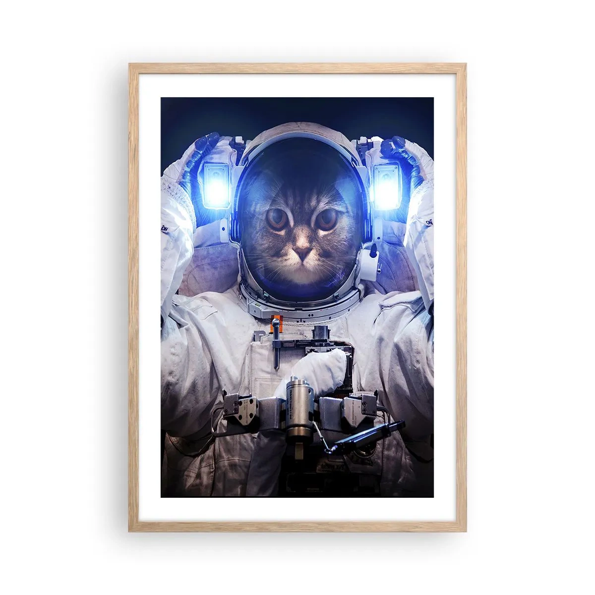 Poster in cornice rovere chiaro - Houston, avete un problema - 50x70 cm