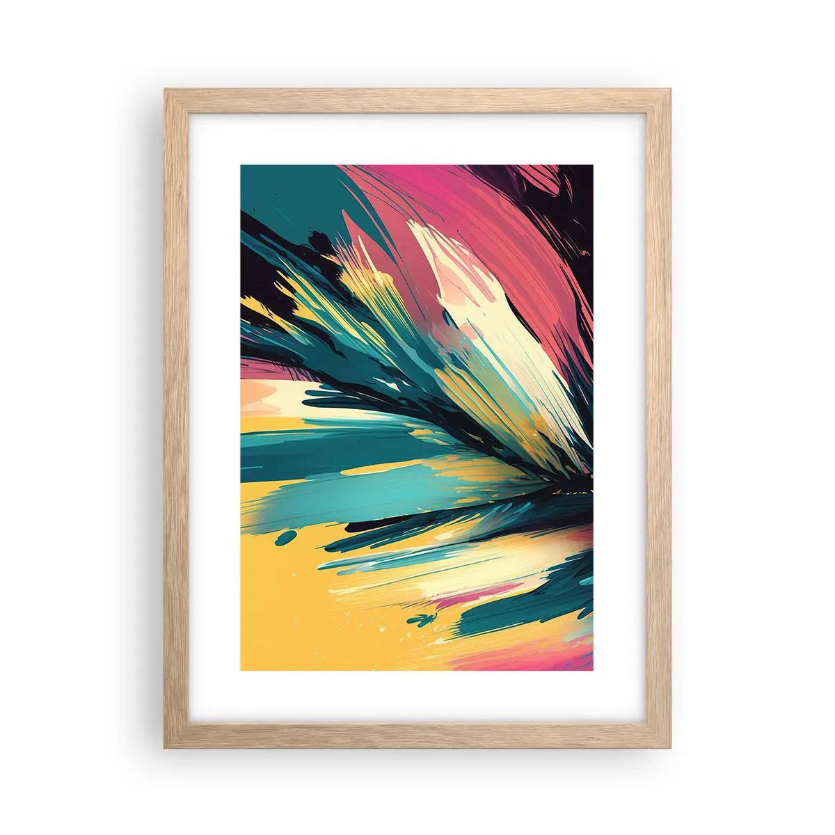 Poster in cornice rovere chiaro - Composizione: esplosione di gioia - 30x40 cm