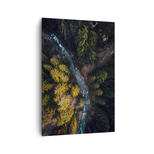 Quadro su tela - Stampe su Tela - Una vista dall'alto di una foresta con un fiume tortuoso - 70x100cm - Sempre più veloce - Decorazione murale moderna per soggiorno e camera da letto ARTTOR