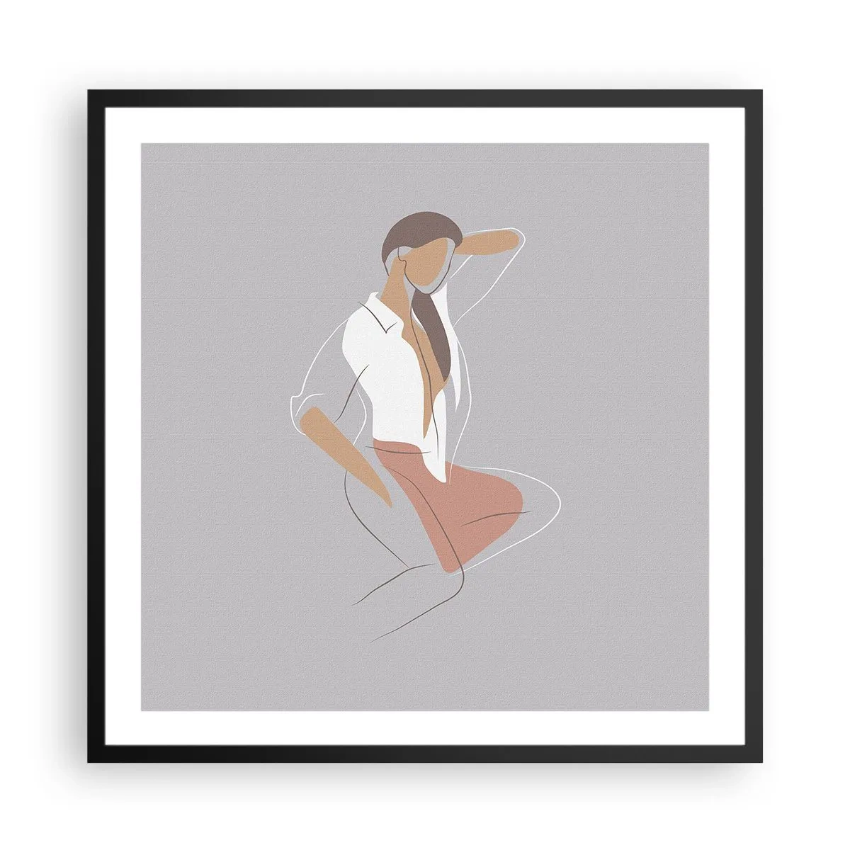Poster in cornice nera - Profilo di bellezza - 60x60 cm