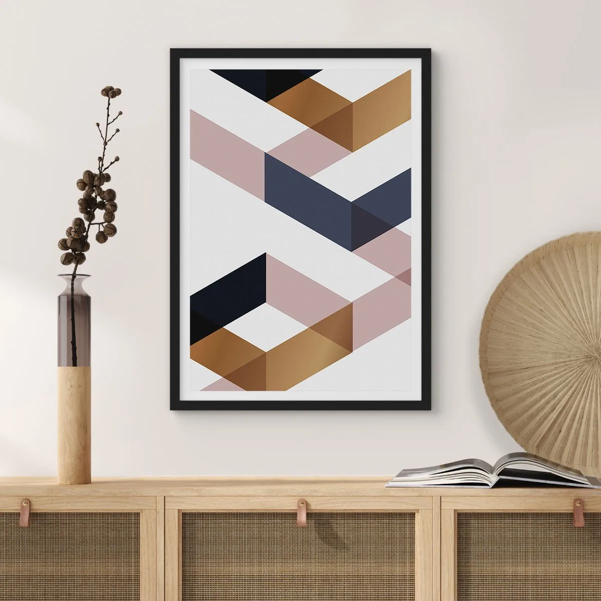 Poster in cornice nera - Piani e angoli - 40x50 cm