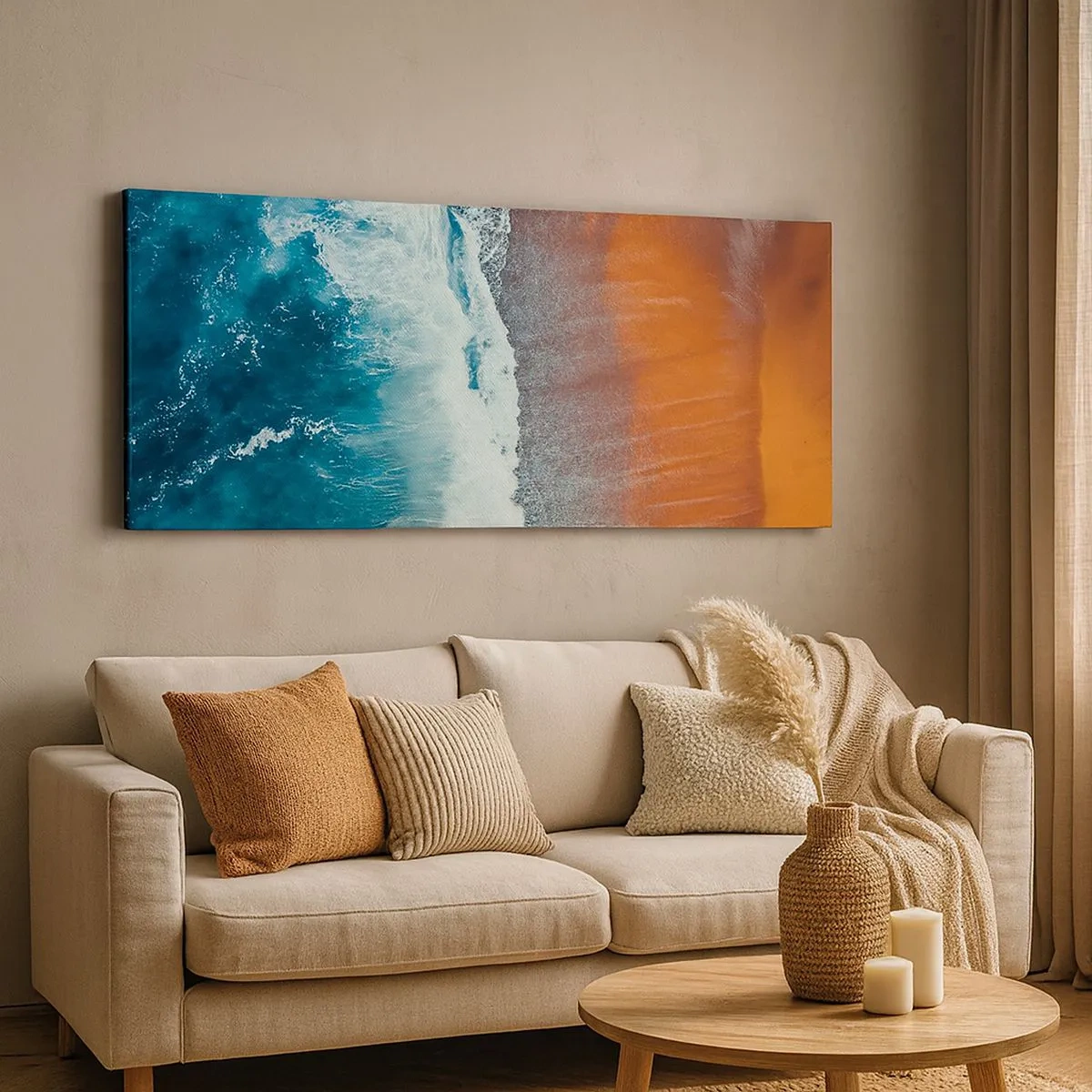 Quadro su tela - Stampe su Tela - Il tocco dell'oceano - 100x40 cm