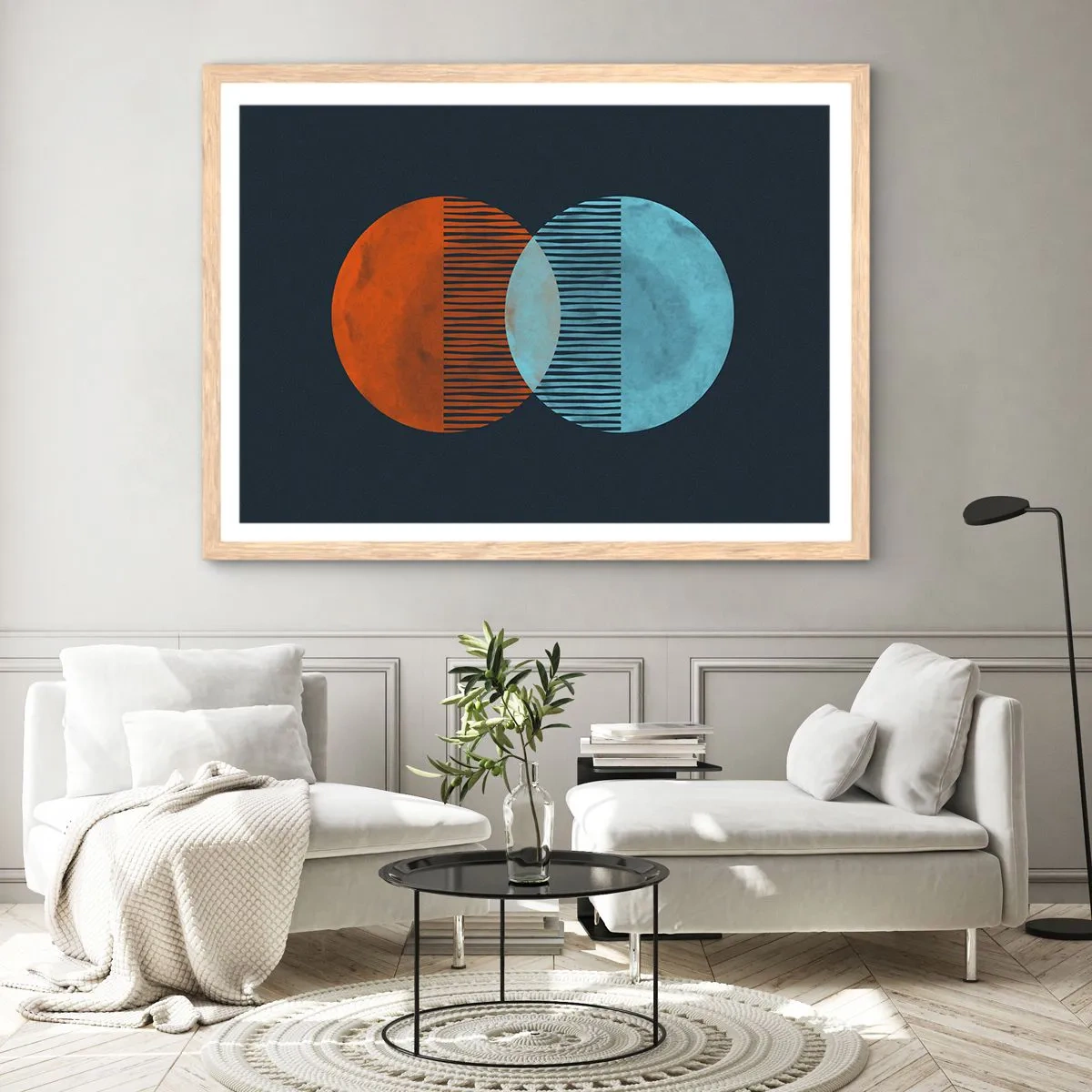 Poster in cornice rovere chiaro - Fantasia astronomica - 70x50 cm