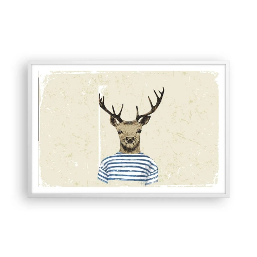 Poster in cornice bianca - Mi piacciono le camicie a righe! - 91x61 cm