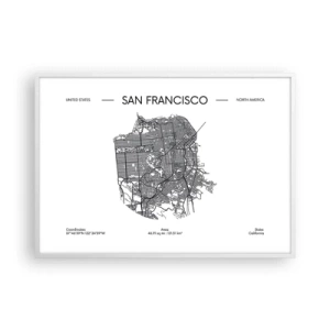 Poster in cornice bianca - Anatomia di San Francisco - 100x70 cm