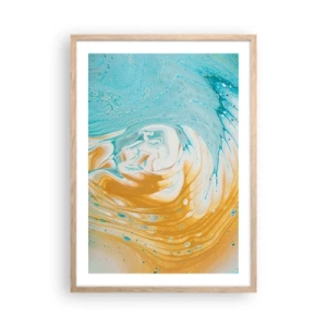 Poster in cornice rovere chiaro - Vortice pastello - 50x70 cm