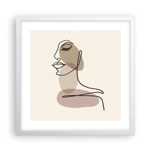 Poster in cornice bianca - Ascoltando se stessa - 40x40 cm