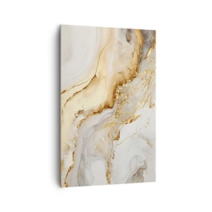 Quadro su tela - Stampe su Tela - Motivi astratti in oro e marmo su uno sfondo chiaro - 80x120cm - Astrazione: bellezza e bontà - Decorazione murale moderna per soggiorno e camera da letto ARTTOR